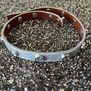 Tory Burch Metallic Logo Stud Double Wrap Bracelet